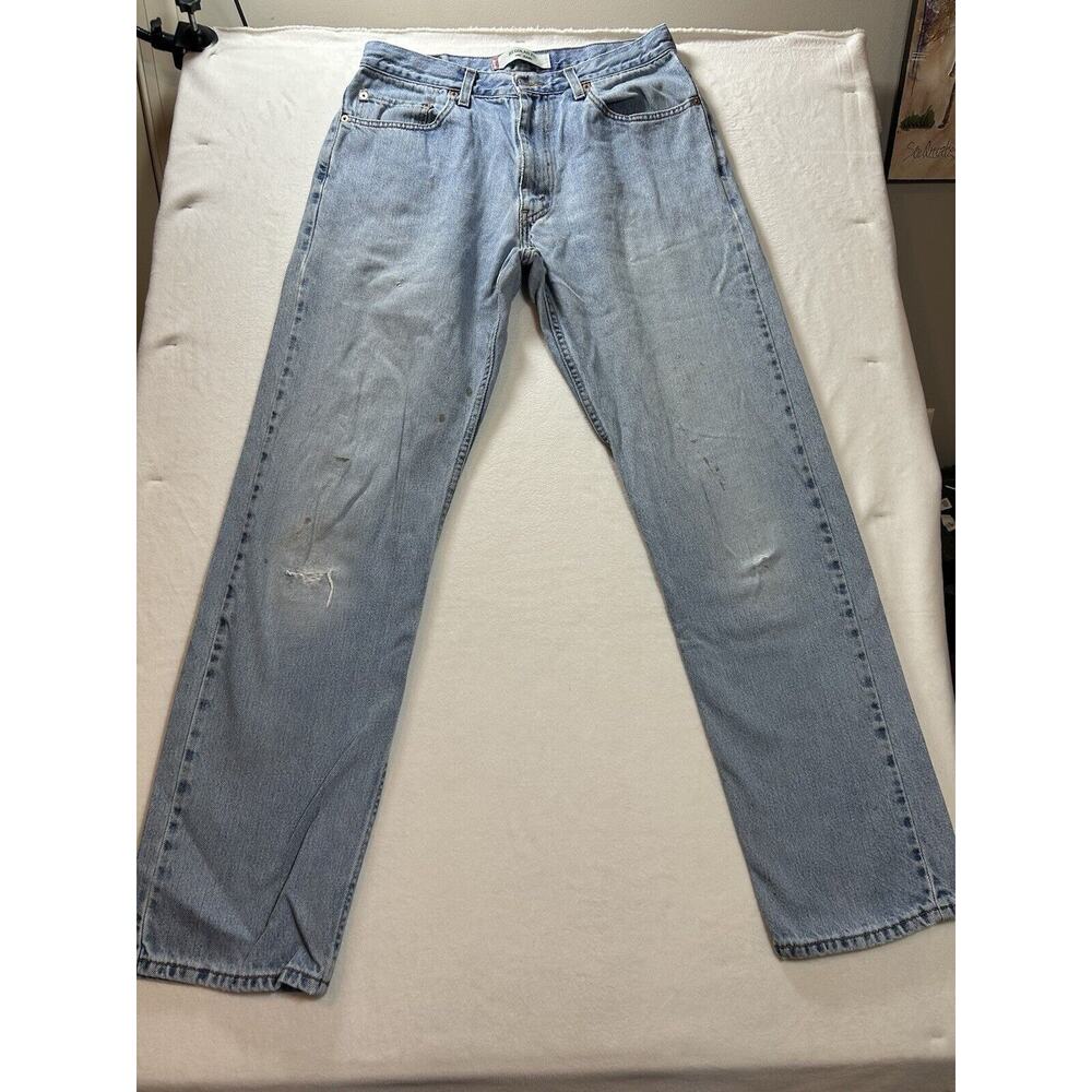 Levis 505 Jeans Mens 34x34 Red Tab Denim Reg fit WORN vintage 10